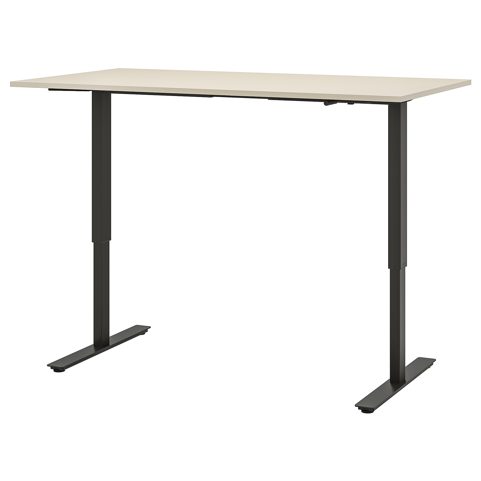 TROTTEN - desk sit/stand, beige/anthracite, 160x80 cm | IKEA