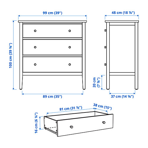 GULLABERG 三層抽屜櫃