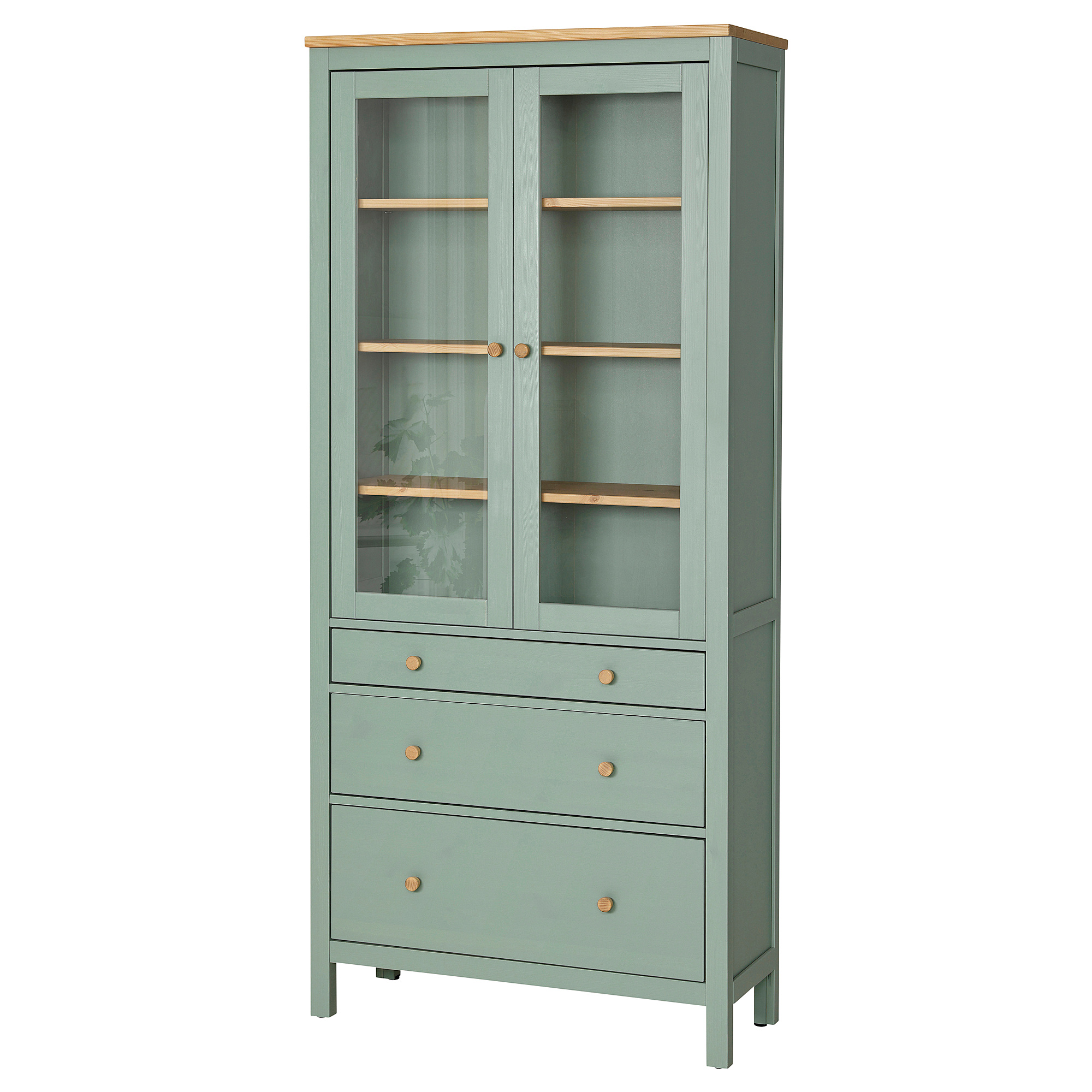 HEMNES 玻璃門貯物櫃連3層抽屜