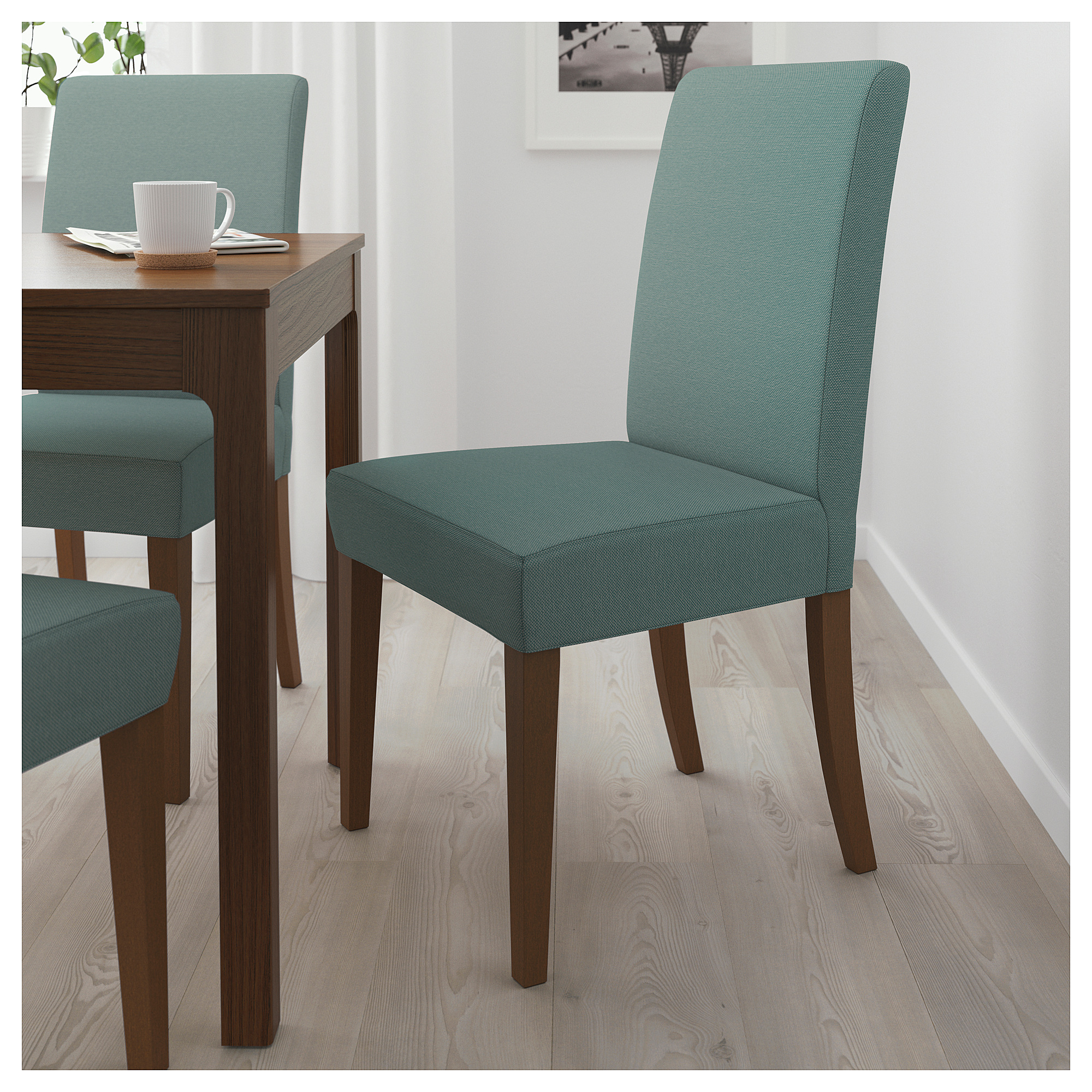 HENRIKSDAL chair, brown/Finnsta turquoise IKEA Hong Kong and Macau