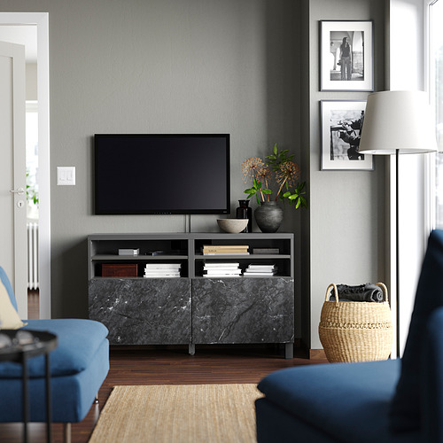 BESTÅ TV bench with doors