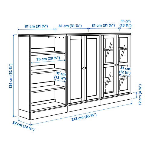 HAVSTA storage combination w glass-doors