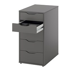 ALEX - drawer unit, with insert dark grey, 36x70 cm | IKEA Hong