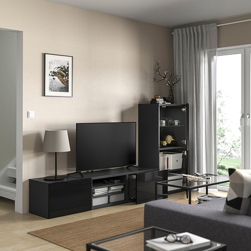 BESTÅ TV storage combination/glass doors