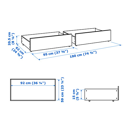 MALM bed storage box for high bed frame