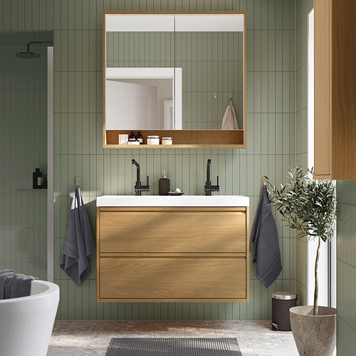 BACKSJÖN/ÄNGSJÖN wash-stnd w drawers/wash-basin/taps