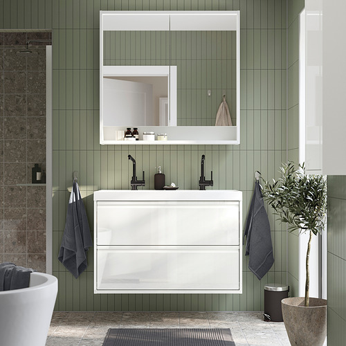 BACKSJÖN/ÄNGSJÖN wash-stnd w drawers/wash-basin/taps
