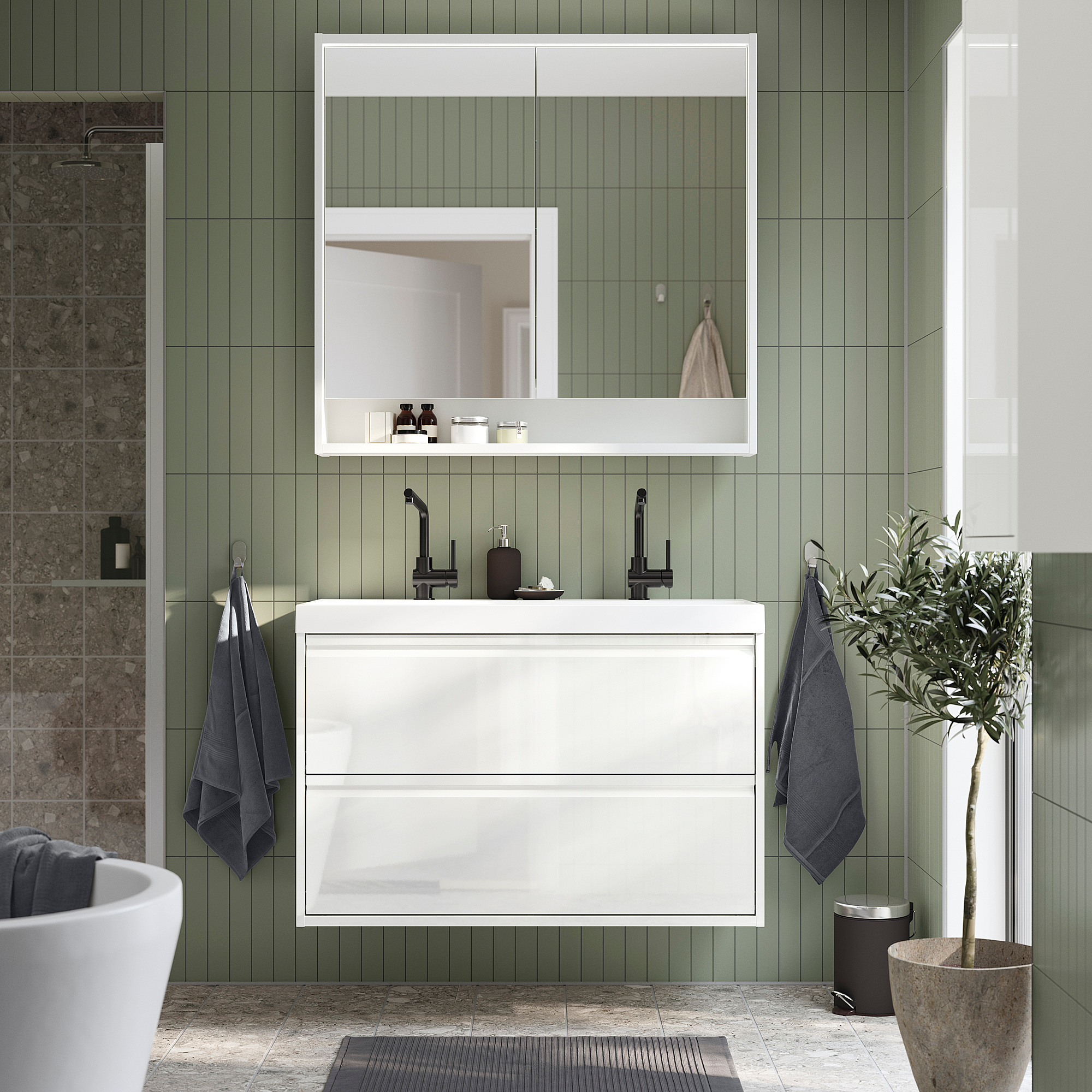 BACKSJÖN/ÄNGSJÖN wash-stnd w drawers/wash-basin/taps