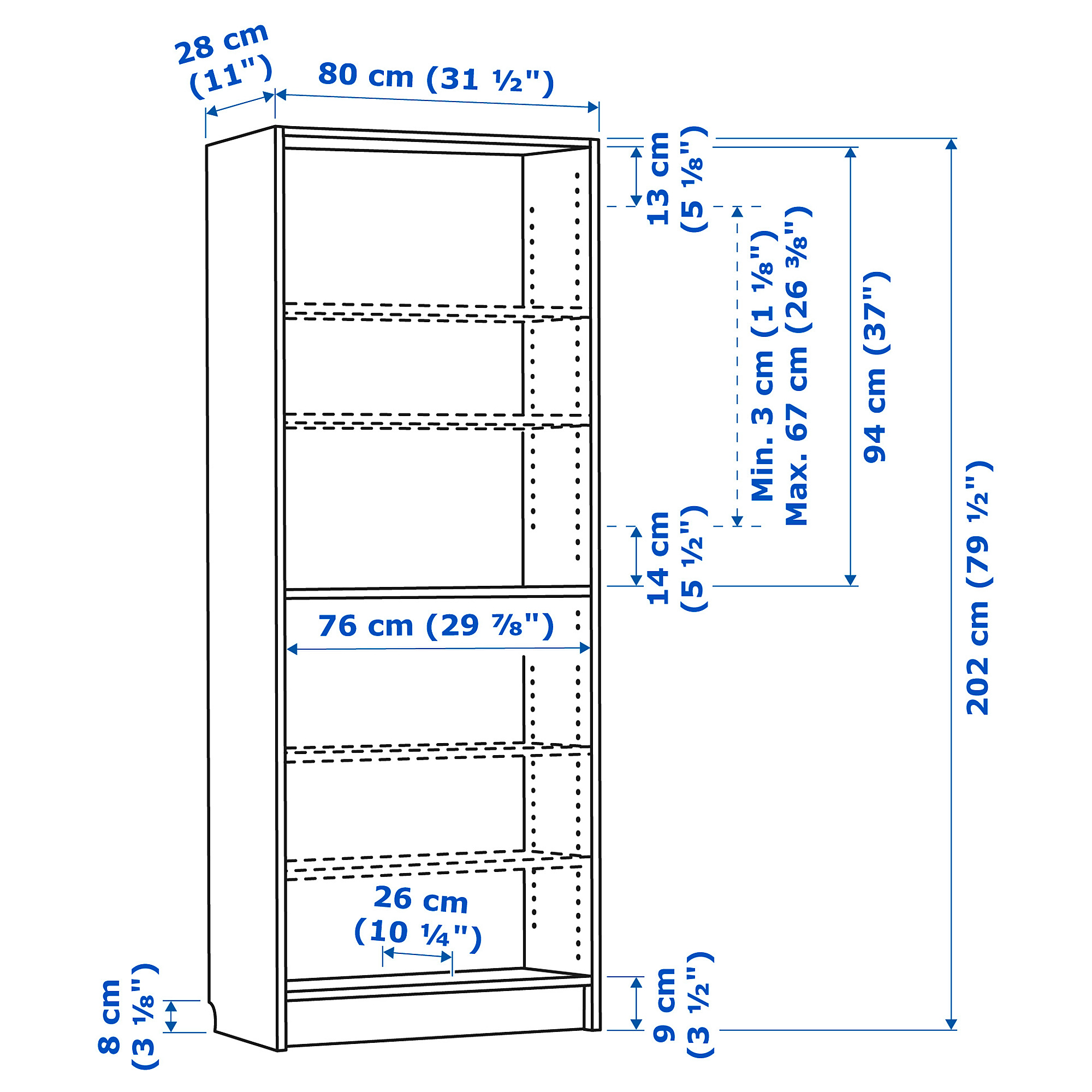 Billy Size Chart