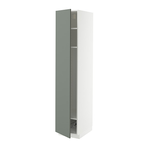 METOD high cabinet w shelves/wire basket