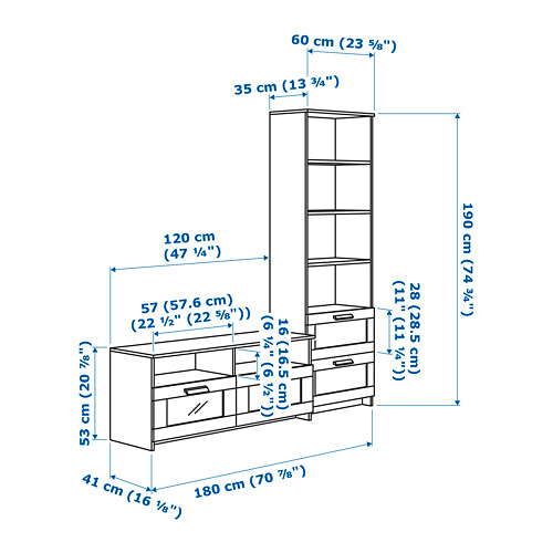 BRIMNES TV storage combination