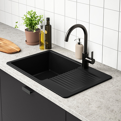 KILSVIKEN inset sink, 1 bowl with drainboard