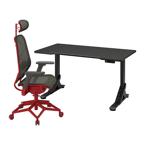 UTESPELARE / STYRSPEL gaming desk and chair, black/grey - IKEA