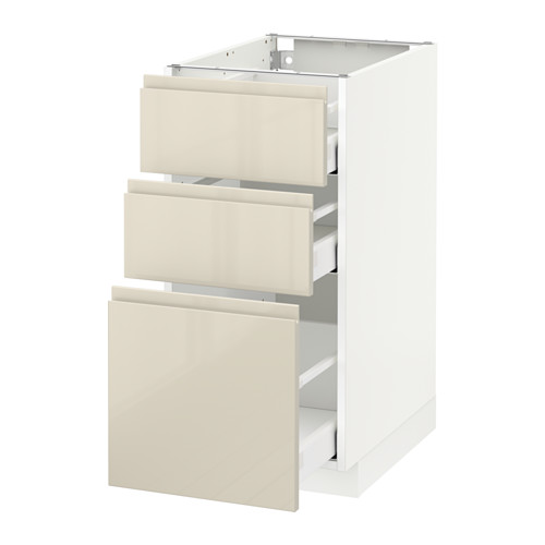 METOD base cabinet with 3 drawers