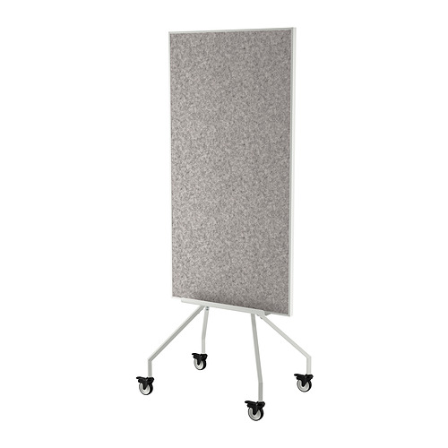ELLOVEN whiteboard/noticeboard with castors