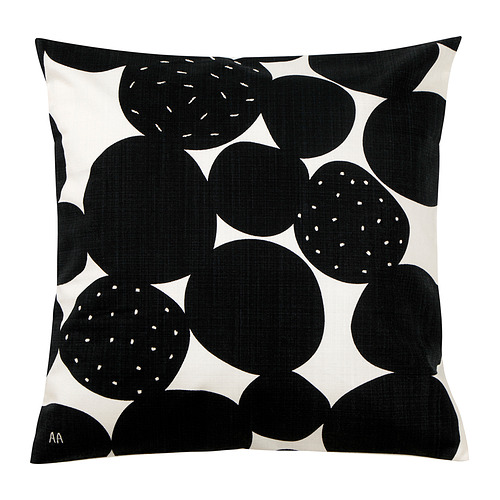 SANDSENAP cushion cover, black/white handmade, 50x50 cm IKEA Hong