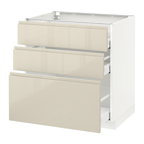 METOD base cabinet with 3 drawers