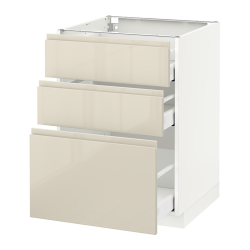 METOD base cabinet with 3 drawers