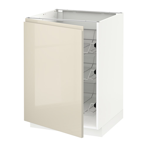 METOD base cabinet with wire baskets