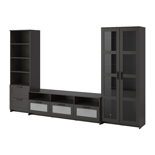 BRIMNES TV storage combination/glass doors