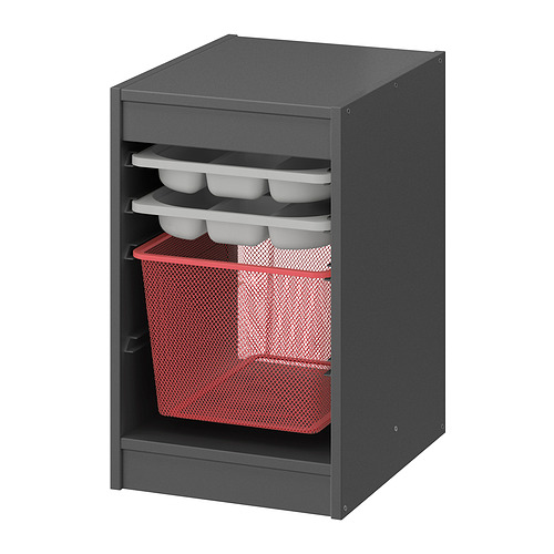 TROFAST storage combination with box/trays