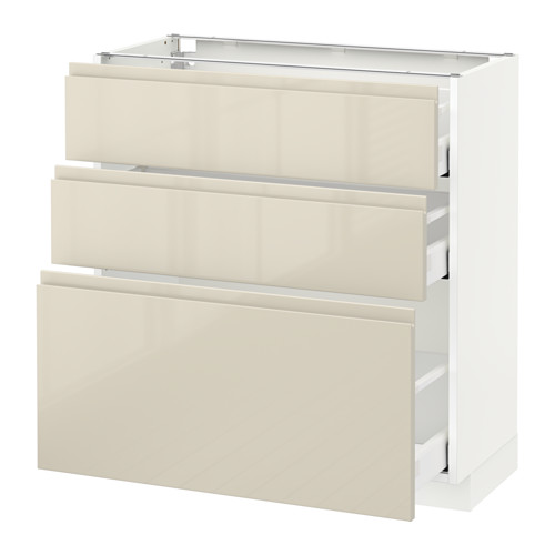 METOD base cabinet with 3 drawers