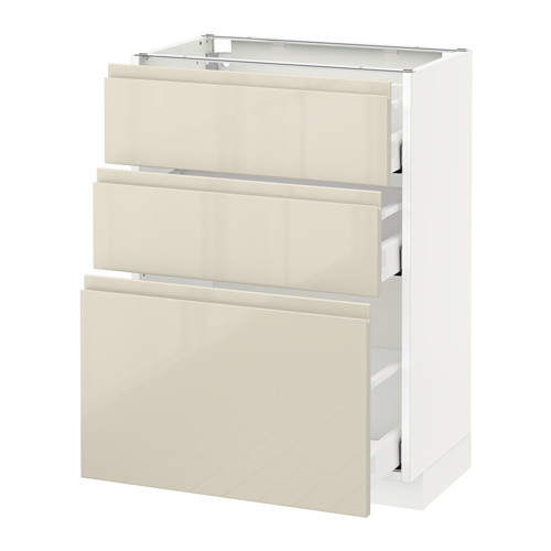 METOD base cabinet with 3 drawers