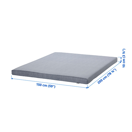 ÅGOTNES foam mattress, firm/light blue, queen