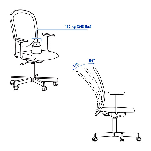 FLINTAN 辦公椅連扶手