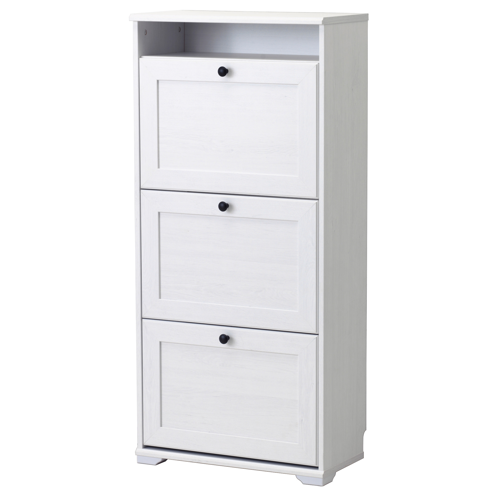 Brusali Shoe Cabinet With 3 Compartments White Ikea Hong Kong