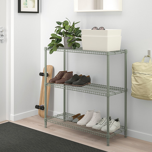 OMAR shelving unit, 92x35.5x94 cm, greygreen IKEA Hong Kong and Macau