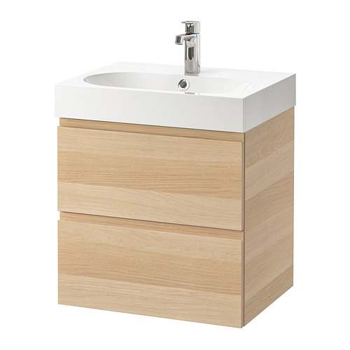 BRÅVIKEN/GODMORGON wash-stand with 2 drawers