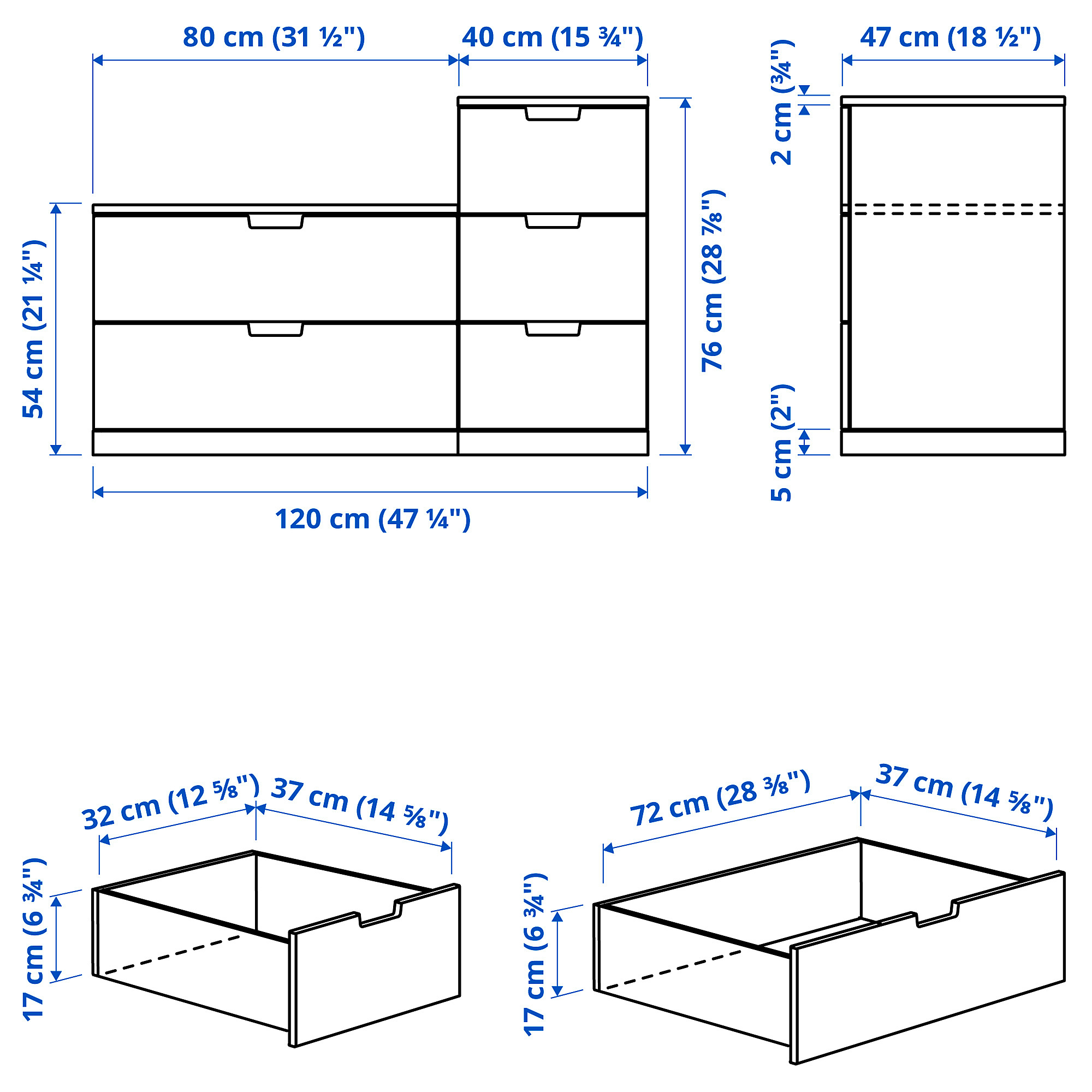 NORDLI 五層抽屜櫃
