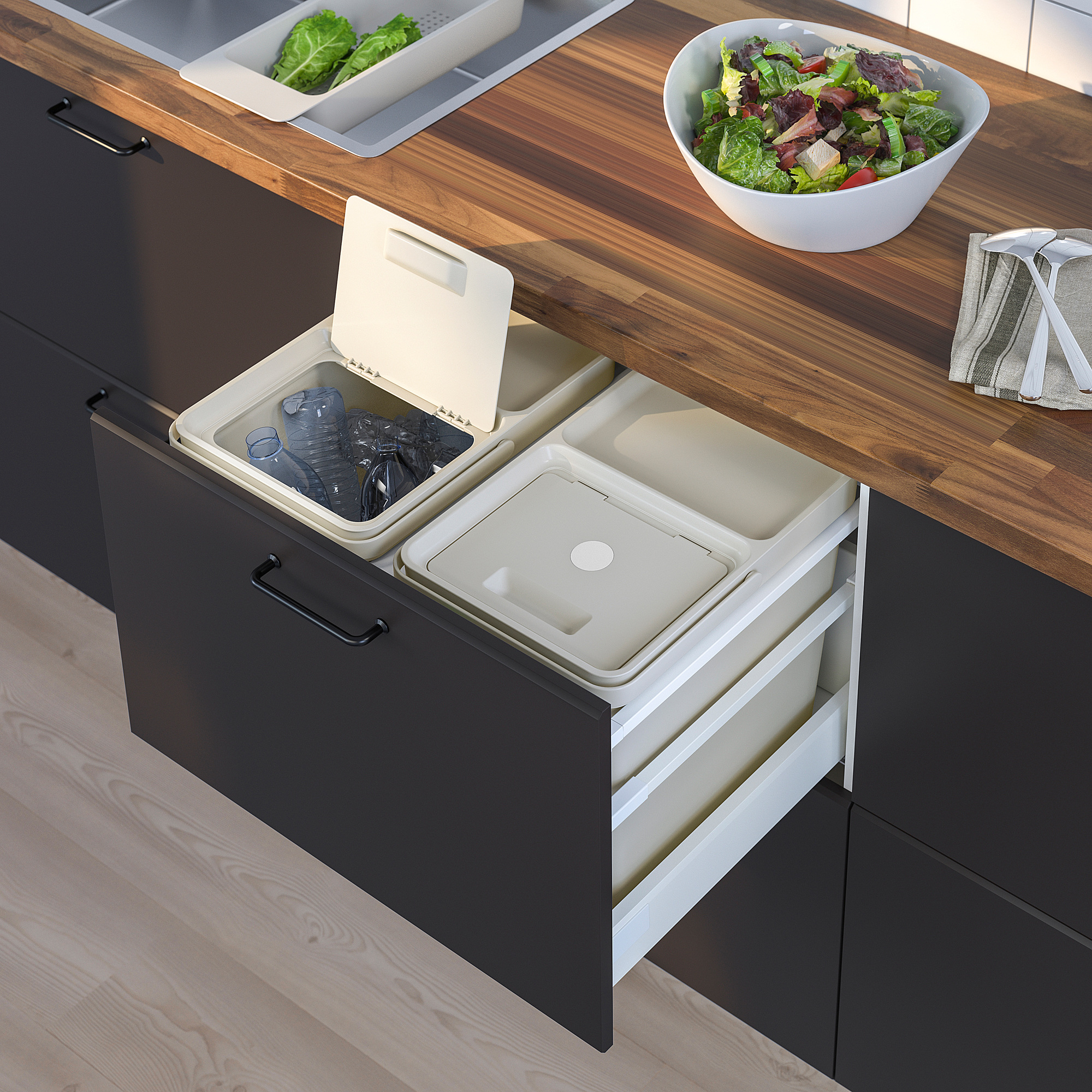 HÅLLBAR - bin with lid, 22 L, light grey | IKEA Hong Kong and Macau
