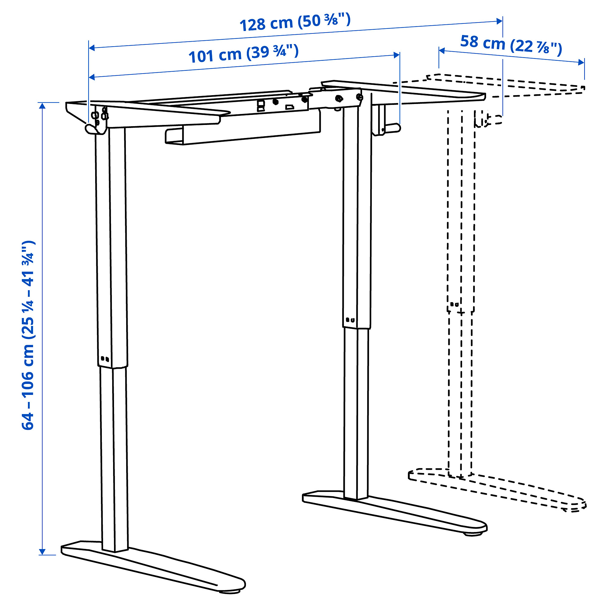 RELATERA underframe sit/stand f table top