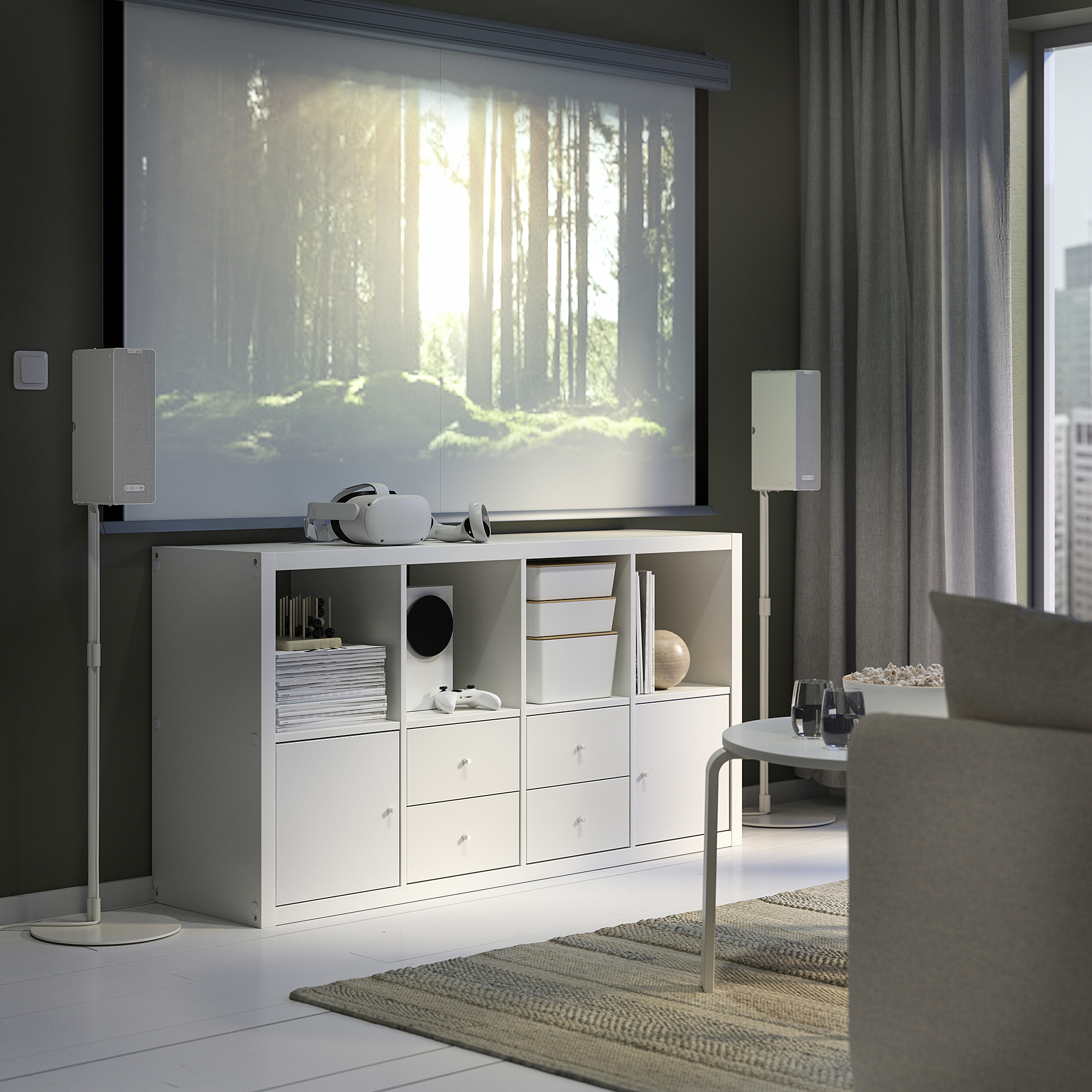KALLAX shelving unit with 4 inserts