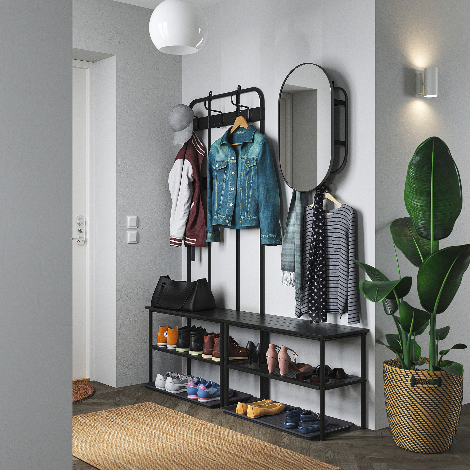 NIPÅSEN/BAGGMUCK hallway furniture, set of 2