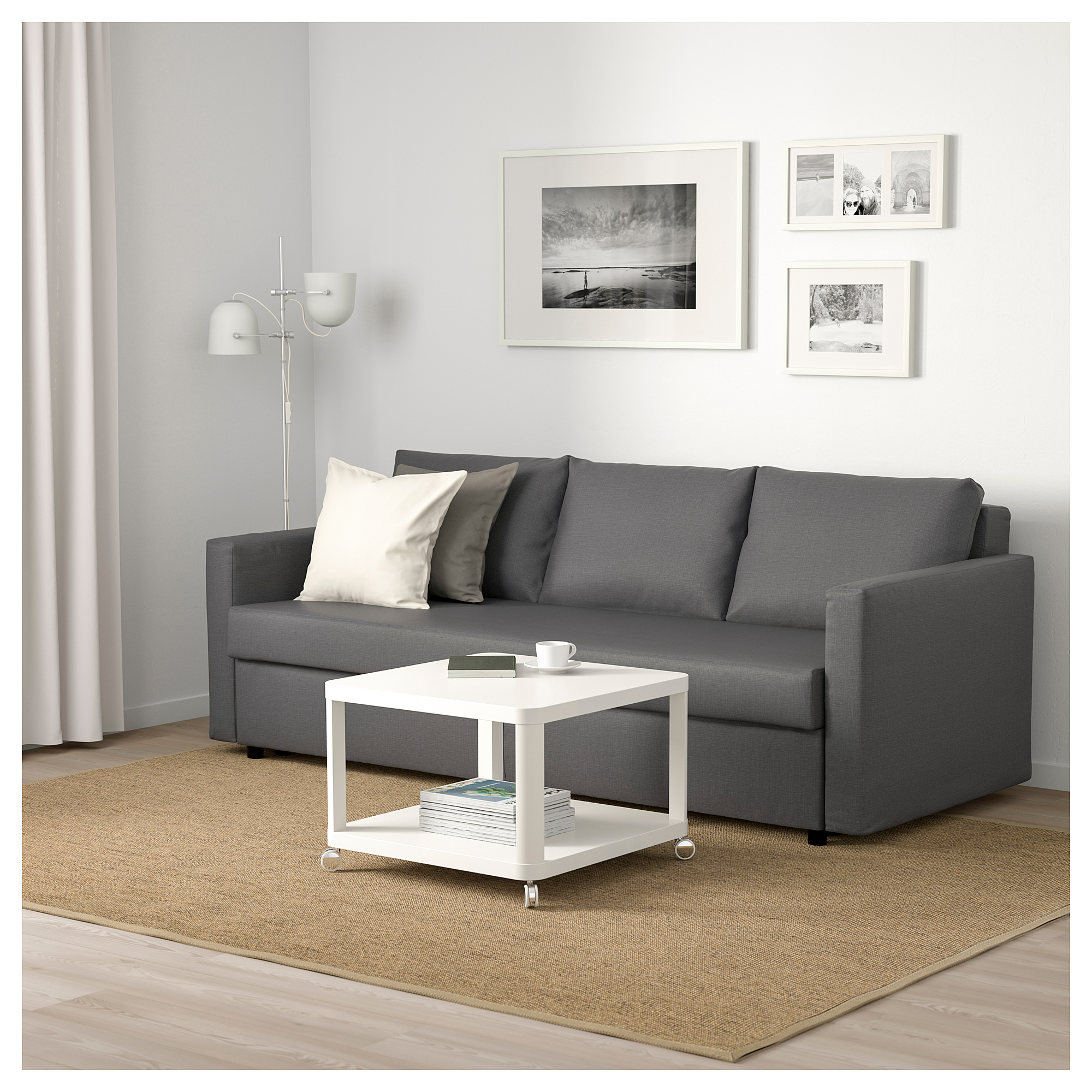 FRIHETEN three seat sofa  bed with storage Skiftebo dark 