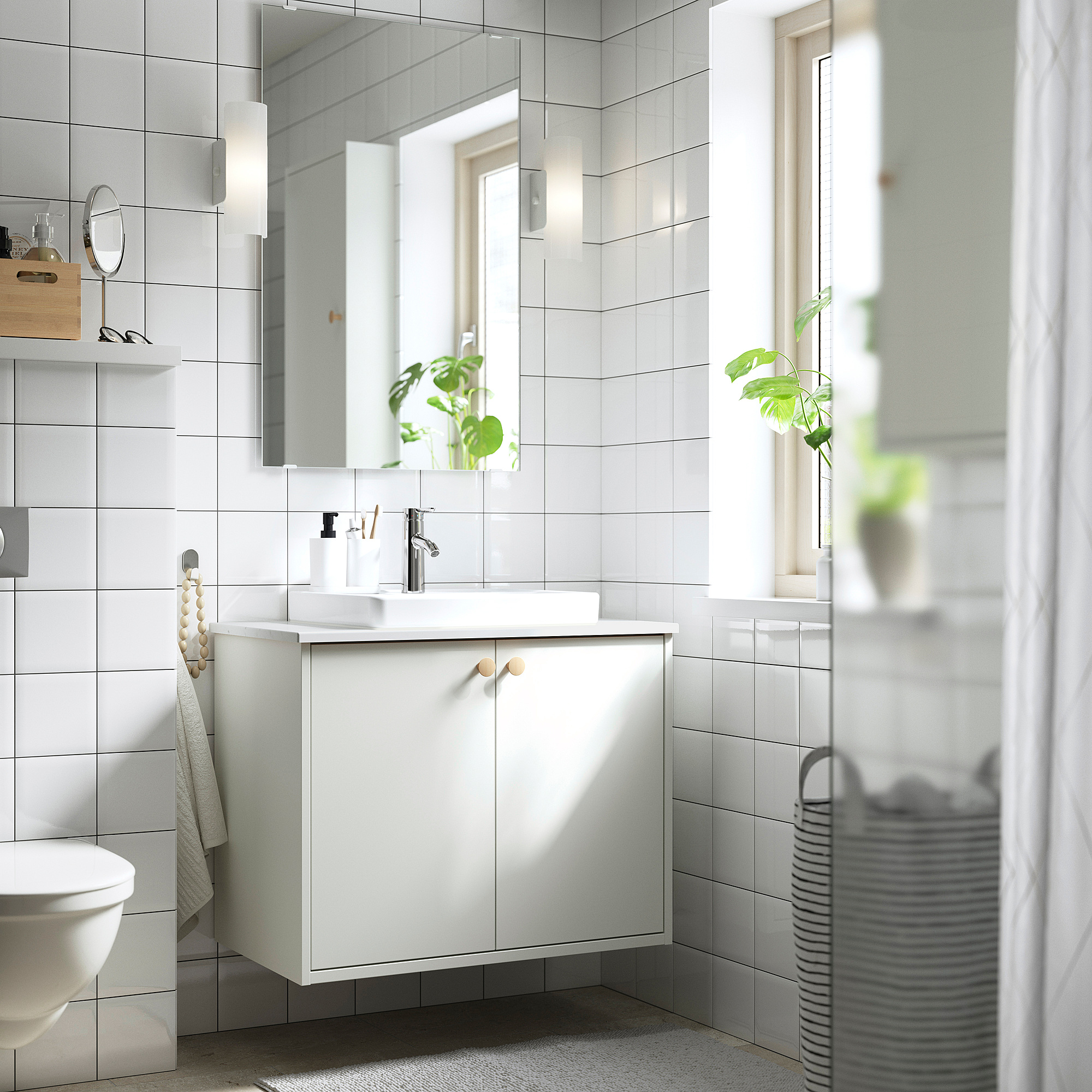 HAVBÄCK/ORRSJÖN wash-stnd w doors/wash-basin/tap