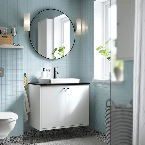 HAVBÄCK/ORRSJÖN wash-stnd w doors/wash-basin/tap