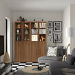 BILLY/OXBERG bookcase comb w panel/glass doors