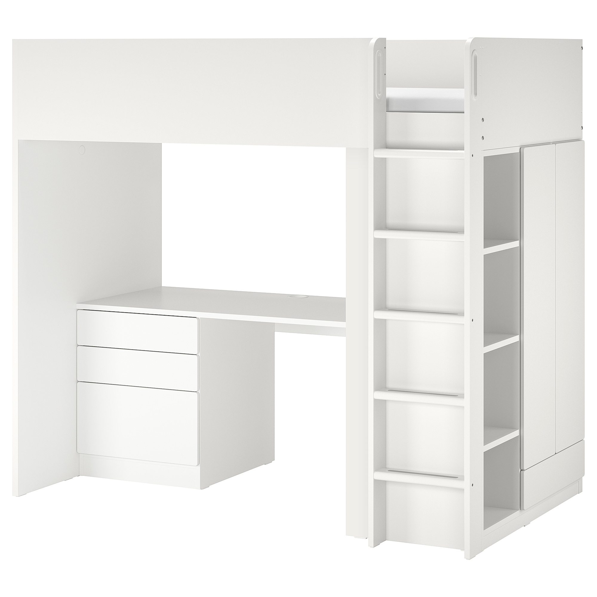 SMÅSTAD loft bed, white white/with desk with 4 drawers IKEA Hong