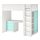SMÅSTAD - loft bed, white pale turquoise/with desk with 4 drawers | IKEA Hong Kong and Macau - PE789043_S1