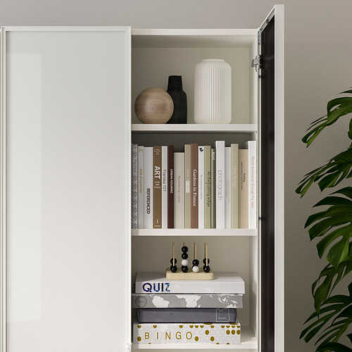 BILLY/HÖGBO bookcase with glass doors