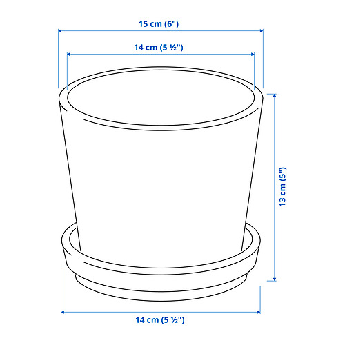 KLOTLÖNN plant pot with saucer