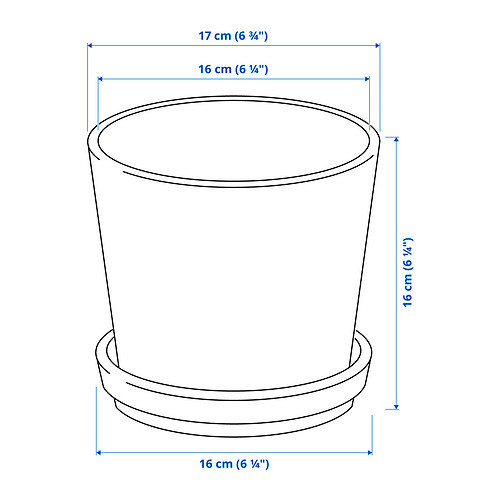 CITRUSFRUKT plant pot with saucer