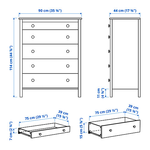 KOPPANG chest of 5 drawers