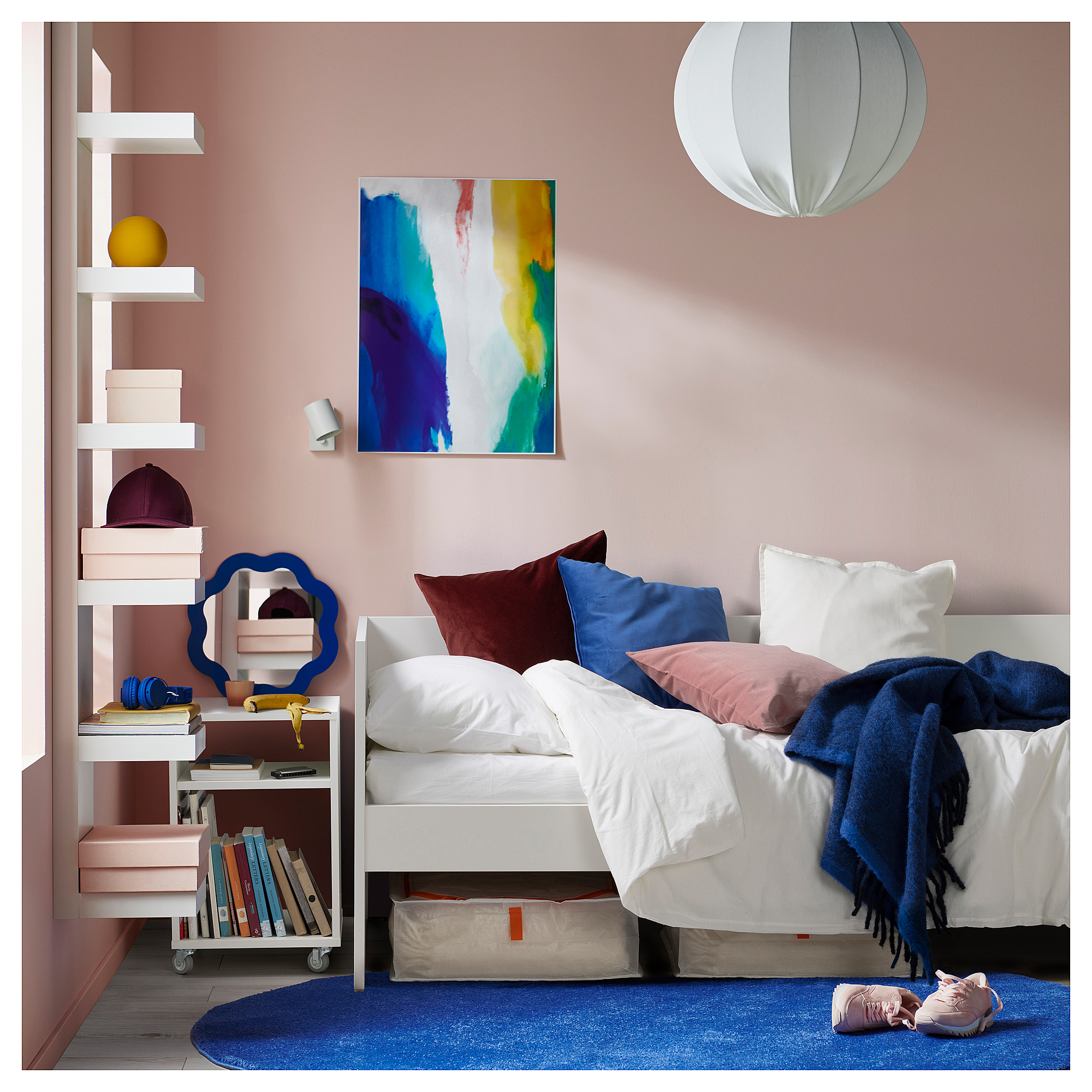 VIHALS day-bed with 1 mattress