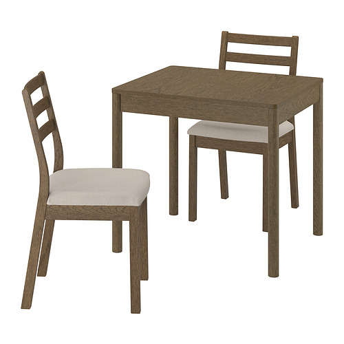 TONSTAD/TONSTAD - 一檯兩椅, 褐色 橡木飾面/褐色橡木紋 Fridtuna淺米黃色, 80/120x70 厘米 | IKEA 香港及澳門 - PE979913_S4