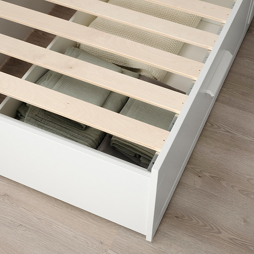 BRIMNES day-bed frame with 2 drawers, white